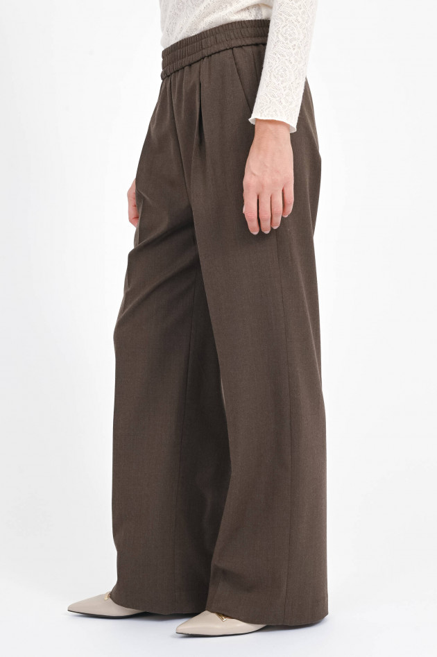Circolo 1901 Hose mit weitem Bein in Kaffee meliert