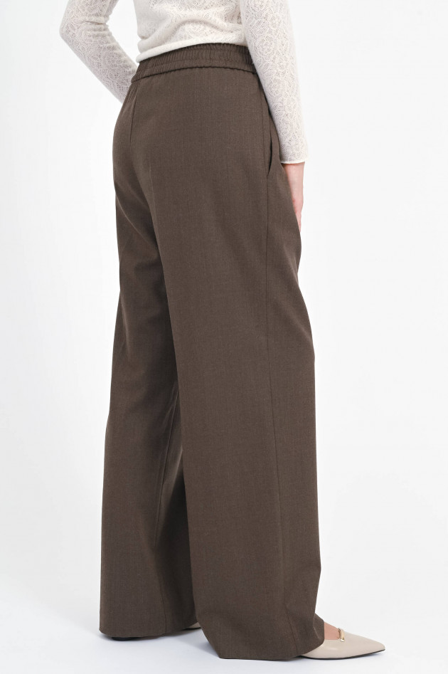 Circolo 1901 Hose mit weitem Bein in Kaffee meliert