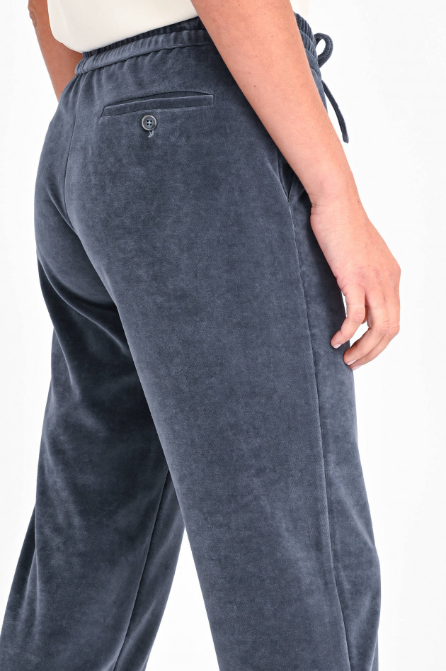 Circolo 1901 Sweatpants aus Samt in Blaugrau