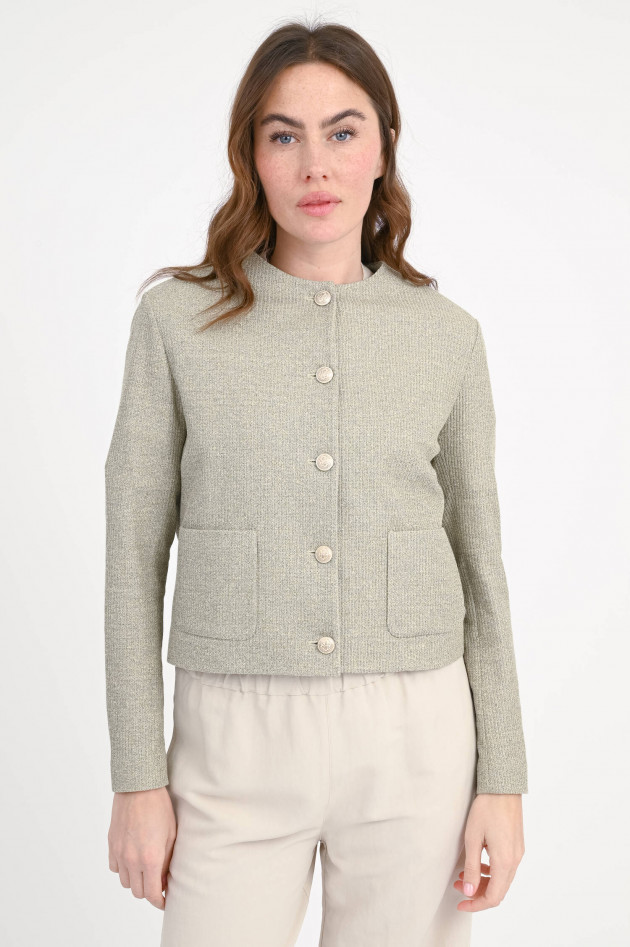Circolo 1901 Jacke mit Rundhalsausschnitt in Khaki meliert