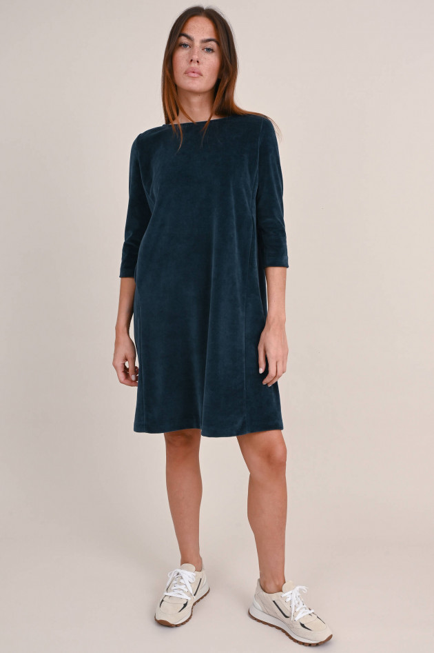 Circolo 1901 Samt Kleid aus Baumwollmix in Dunkelblau