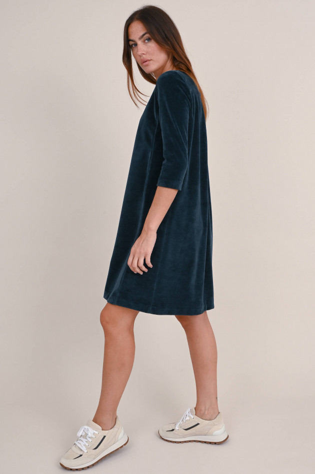 Circolo 1901 Samt Kleid aus Baumwollmix in Dunkelblau
