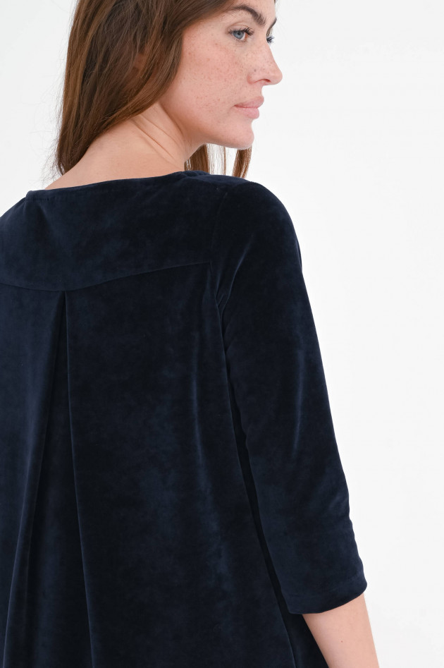 Circolo 1901 Samt-Kleid mit 3/4 Arm in Navy