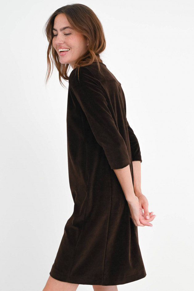 Circolo 1901 Samt-Kleid mit 3/4 Arm in Chocolate
