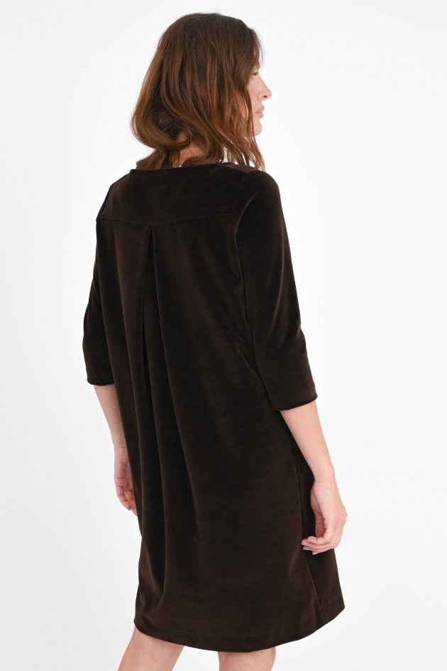 Circolo 1901 Samt-Kleid mit 3/4 Arm in Chocolate