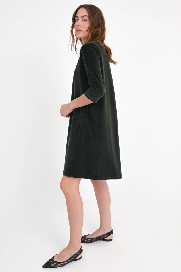 Circolo 1901 Samt-Kleid mit 3/4 Arm in Dark Forest