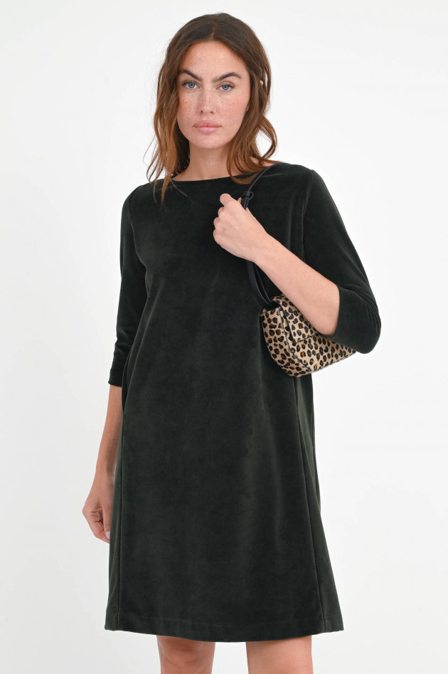 Circolo 1901 Samt-Kleid mit 3/4 Arm in Dark Forest