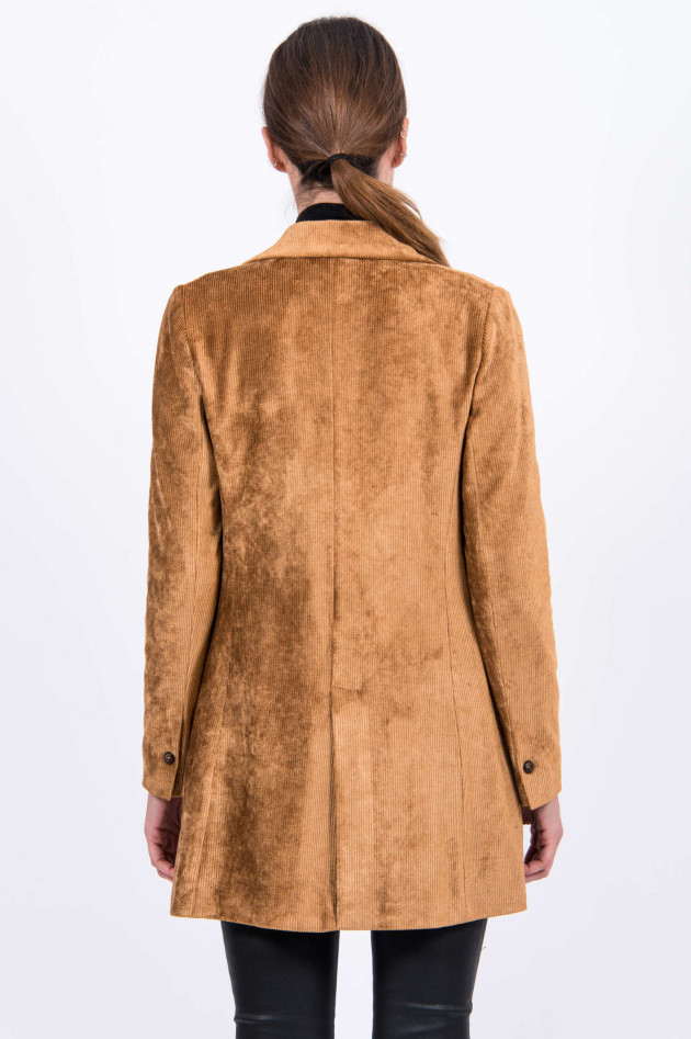 Circolo 1901 Longblazer aus Cord in Cognac