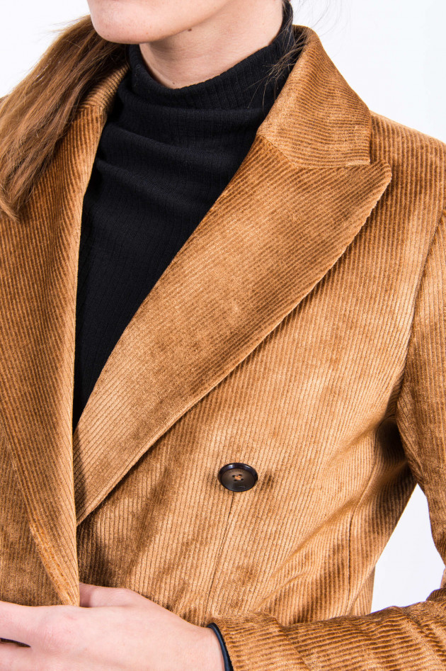 Circolo 1901 Longblazer aus Cord in Cognac