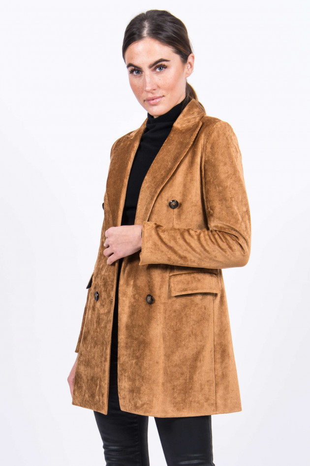 Circolo 1901 Longblazer aus Cord in Cognac