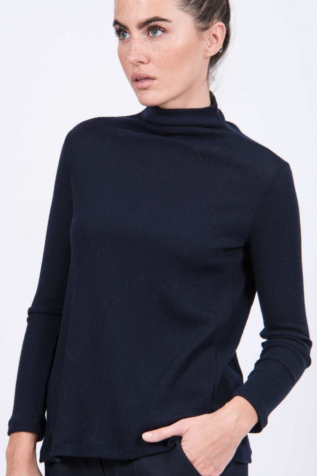 Circolo 1901 Geripptes Langarmshirt mit Turtleneck in Navy