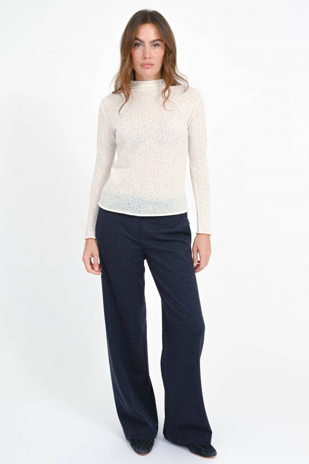 Circolo 1901 Longsleeve mit floralem Muster in Creme