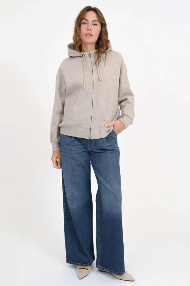 Circolo 1901 Sweatshirt-Jacke aus Wolle in Sandy Beige