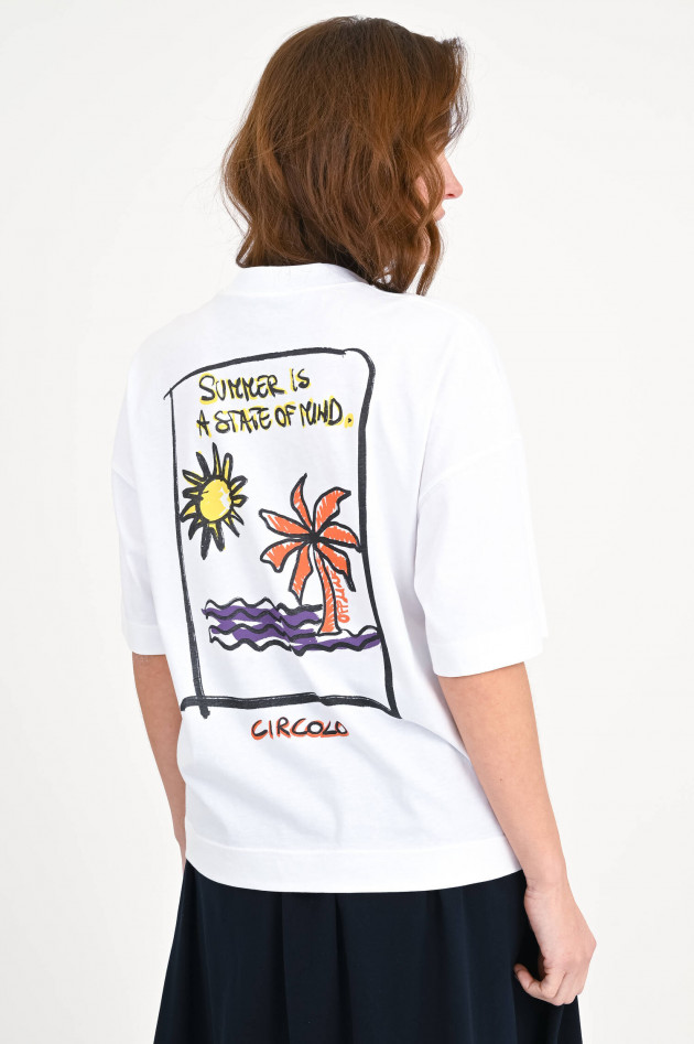 Circolo 1901 Baumwoll-Shirt mit XXL-Backprint in Weiß