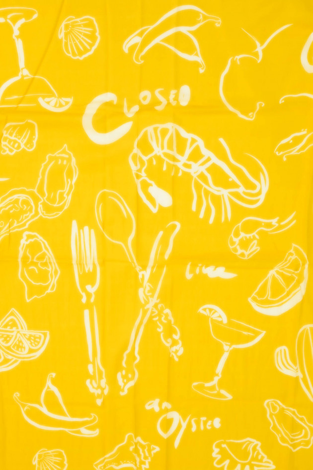 Closed Tuch mit Food-Print in Mango Yellow