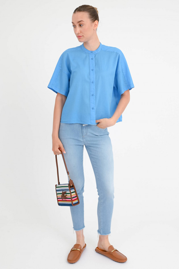 Closed Kurzarm-Bluse in Cornflower Blue