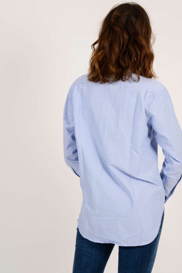 Closed Oxfordbluse mit Stehkragen in Hellblau