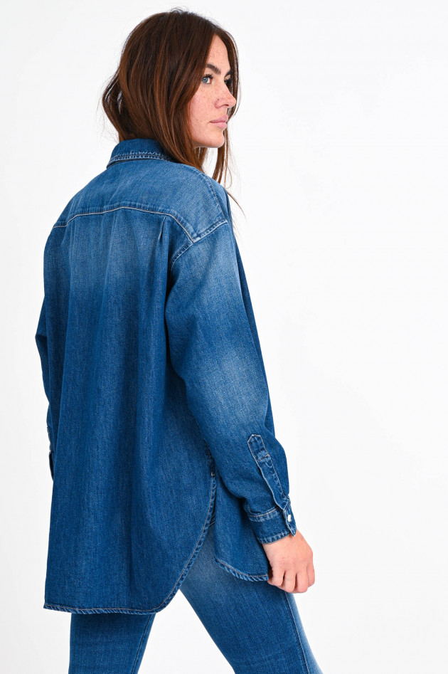 Closed Organic Jeanshemd MIRA in Mittelblau