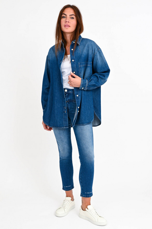 Closed Organic Jeanshemd MIRA in Mittelblau