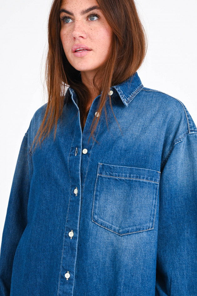 Closed Organic Jeanshemd MIRA in Mittelblau