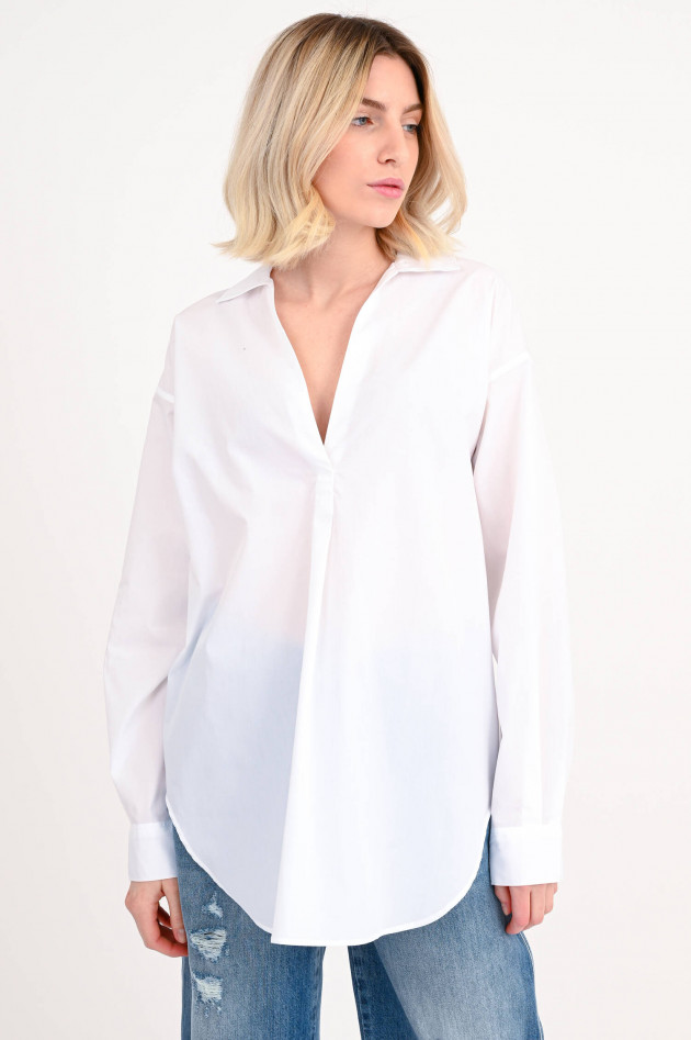 Closed Oversize Bluse in Weiß