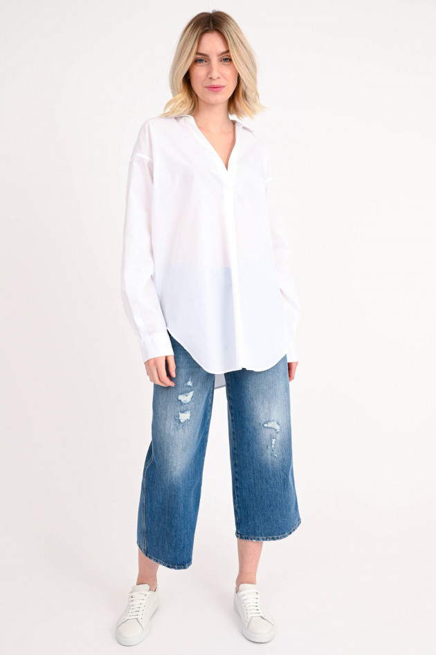 Closed Oversize Bluse in Weiß