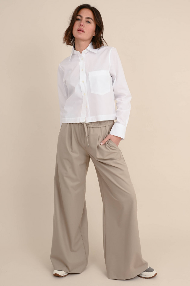 Closed Cropped Bluse in Weiß