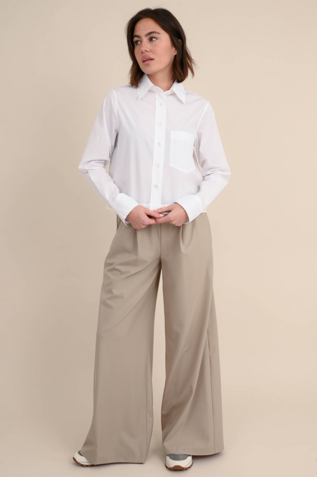 Closed Cropped Bluse in Weiß