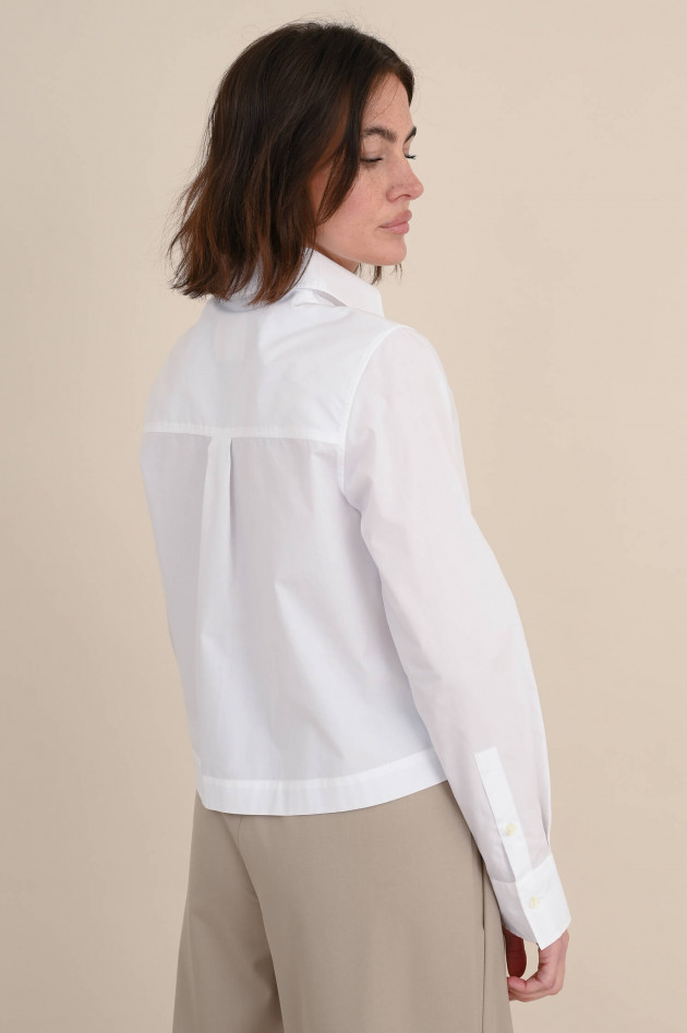 Closed Cropped Bluse in Weiß
