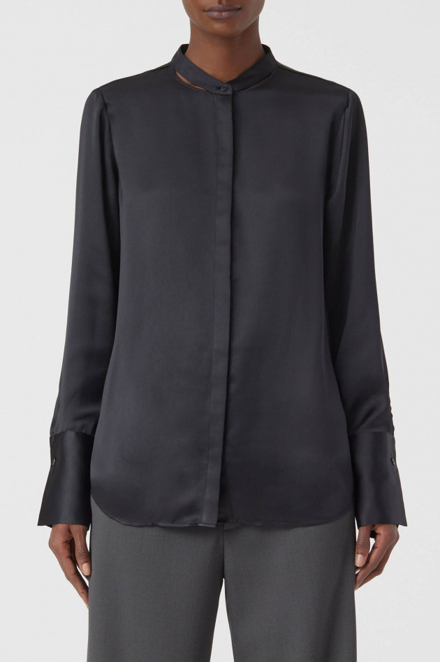 Closed Satin-Optik Bluse in Schwarz