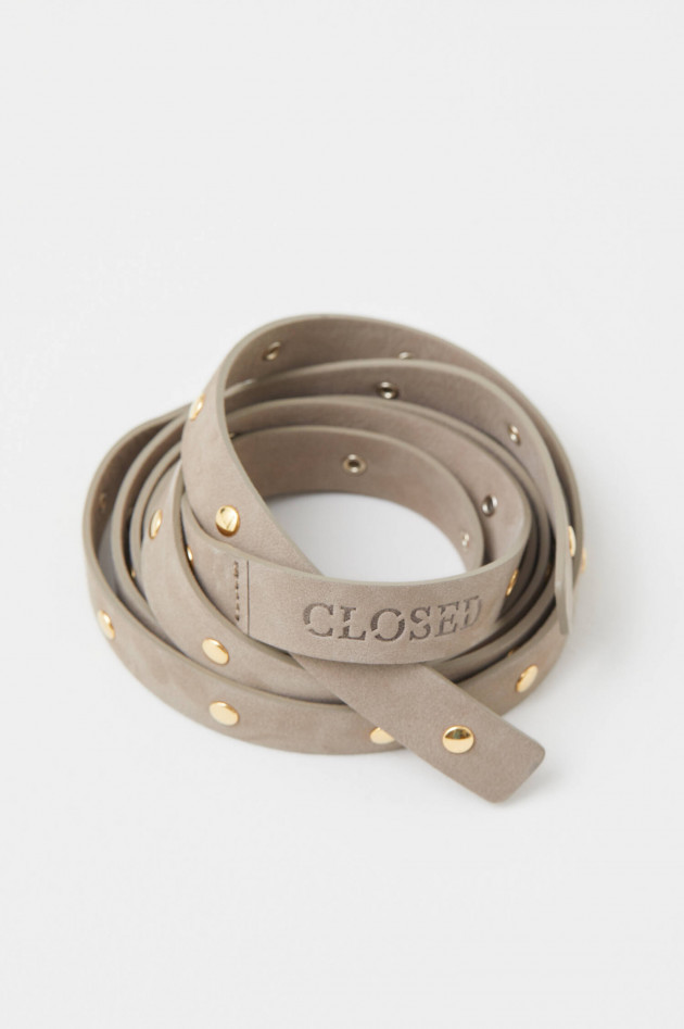 Closed Taillengürtel aus Veloursleder in Beige