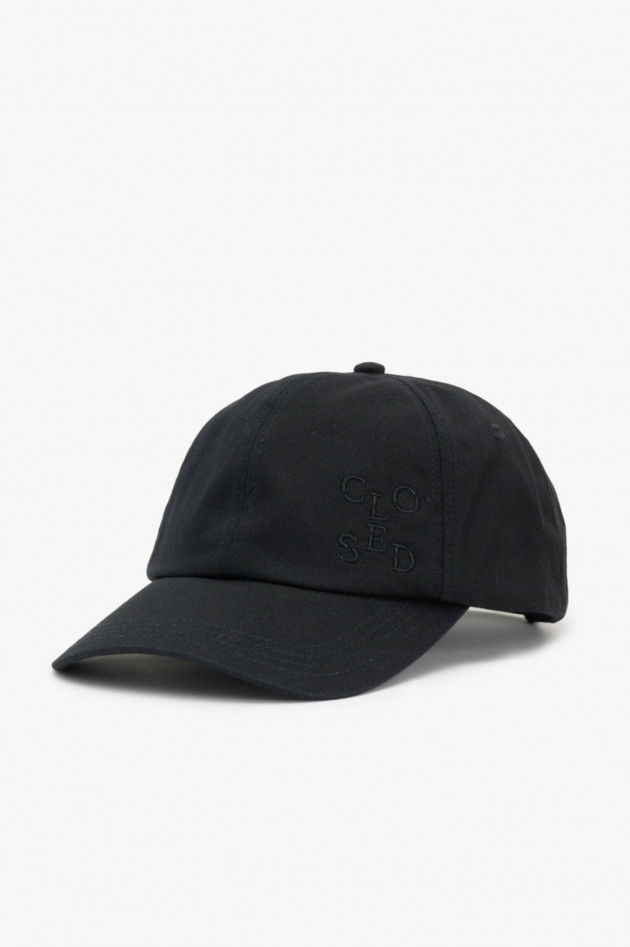 Closed Basecap mit Logo-Stickung in Schwarz