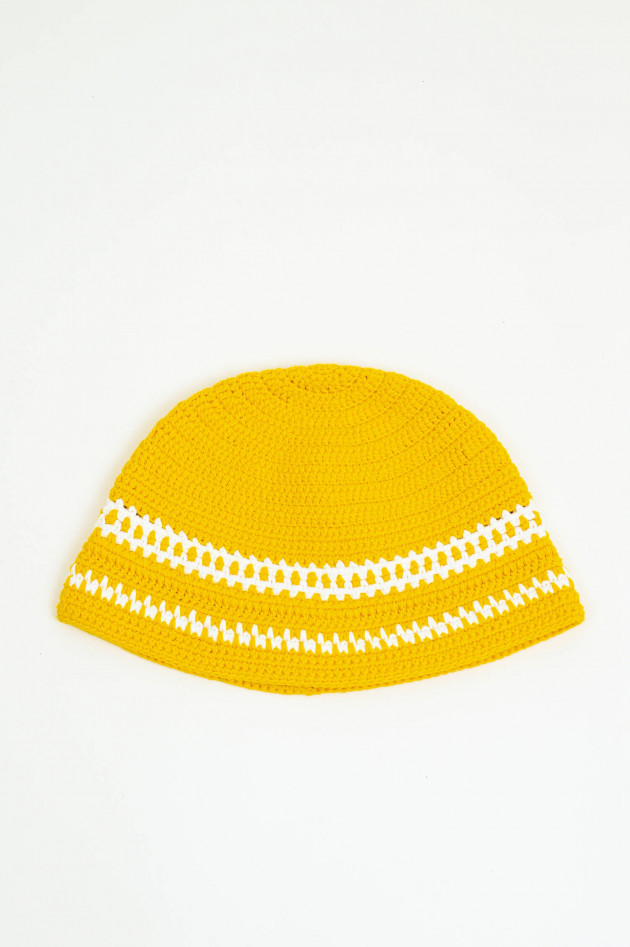 Closed Gehäkelter Bucket Hat in Mango Yellow