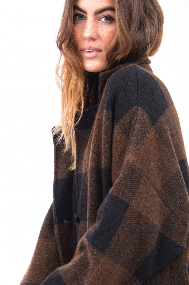 Closed Oversized Jacke im Karo-Design in Braun/Schwarz