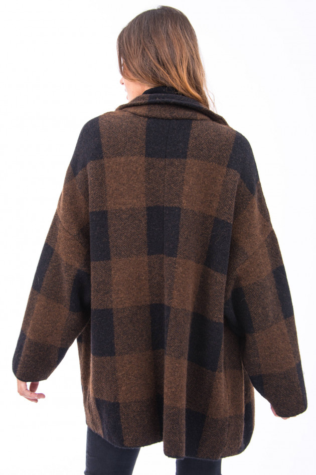 Closed Oversized Jacke im Karo-Design in Braun/Schwarz