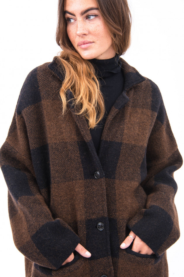 Closed Oversized Jacke im Karo-Design in Braun/Schwarz
