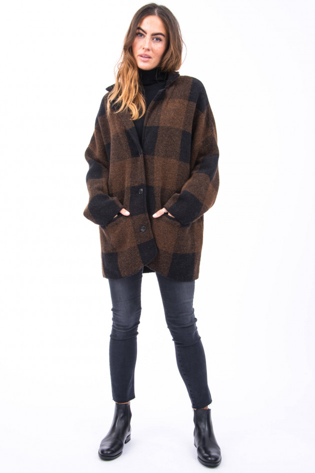 Closed Oversized Jacke im Karo-Design in Braun/Schwarz