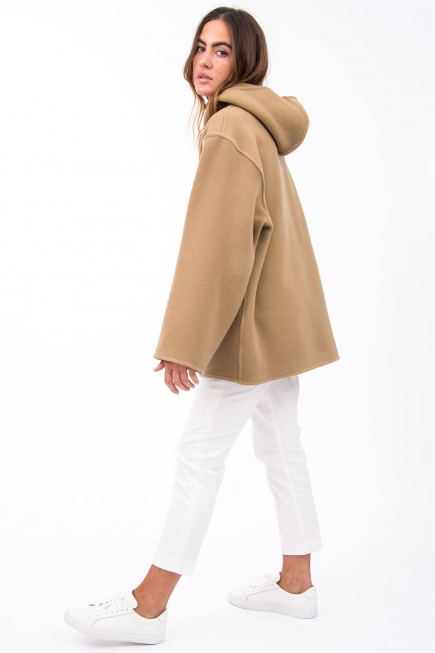 Closed Hoodie-Jacke in Camel