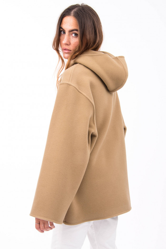 Closed Hoodie-Jacke in Camel