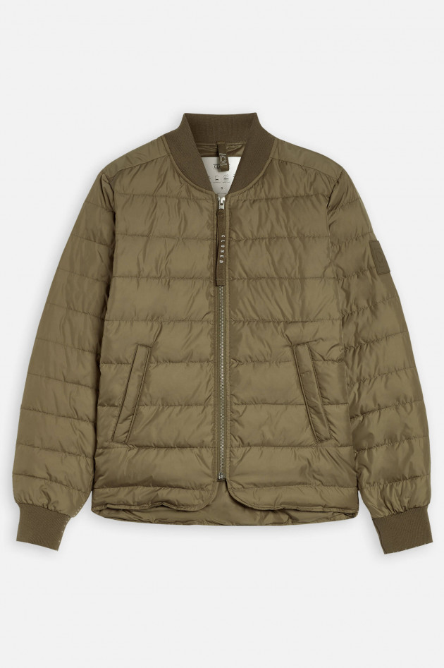 Closed Steppjacke im Bomber-Style in Oliv