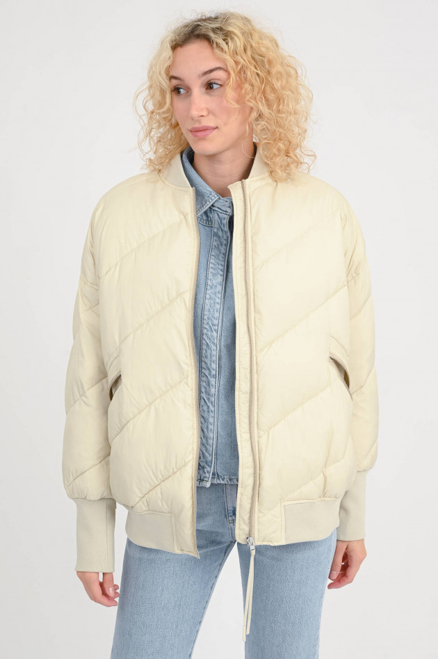 Closed Stepp-Bomberjacke in Creme