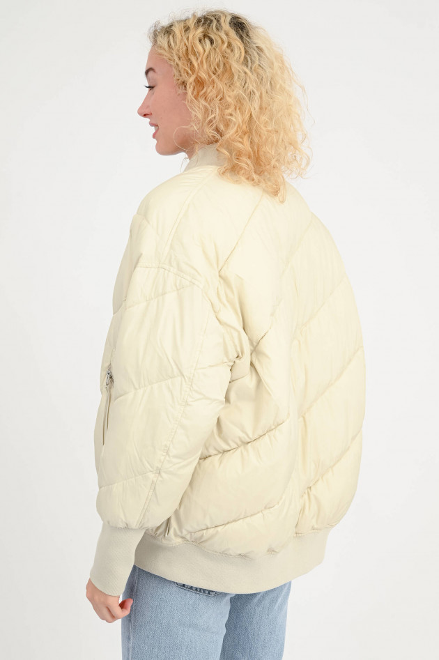 Closed Stepp-Bomberjacke in Creme