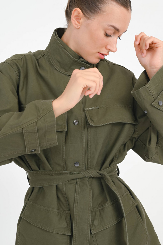 Closed Parka aus Baumwolle in Khaki