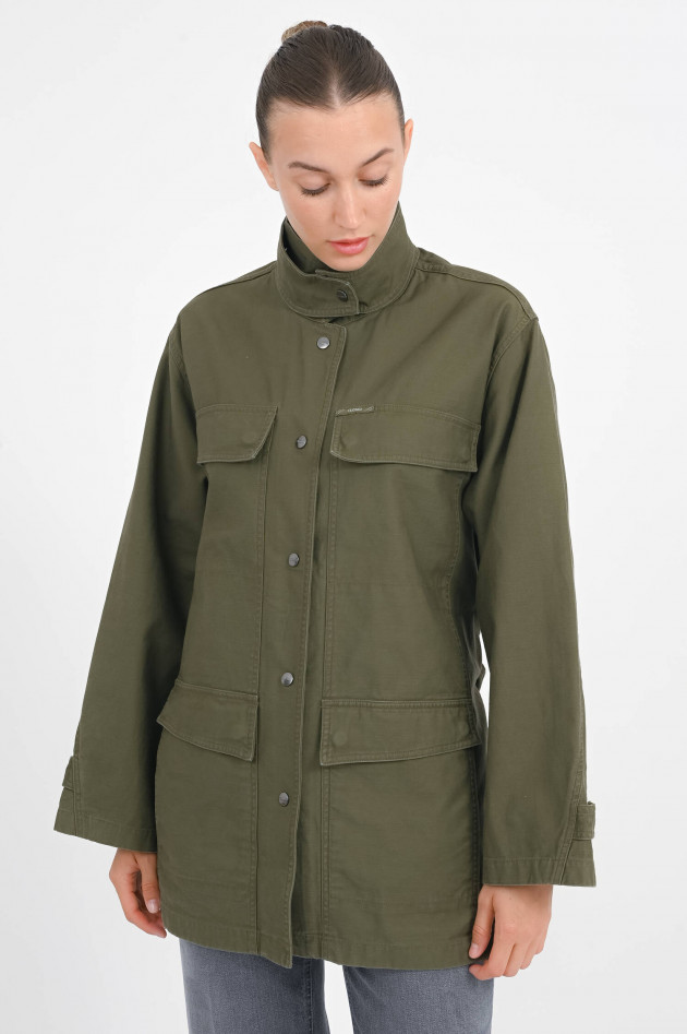 Closed Parka aus Baumwolle in Khaki