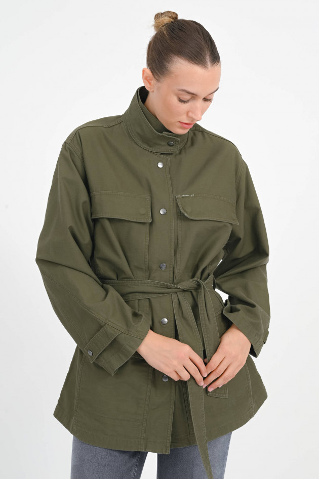 Closed Parka aus Baumwolle in Khaki
