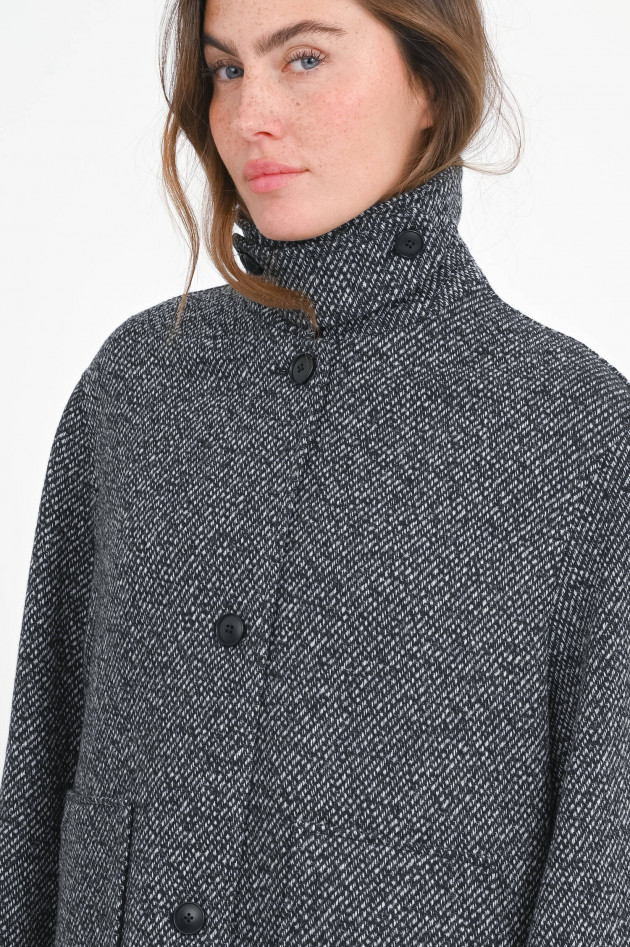 Closed Mouliné-Kurzmantel in Grey Heather
