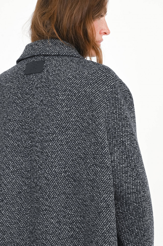 Closed Mouliné-Kurzmantel in Grey Heather