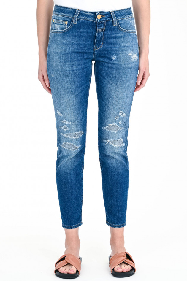 Closed Jeans BAKER mit Destroyed-Look in Mittelblau