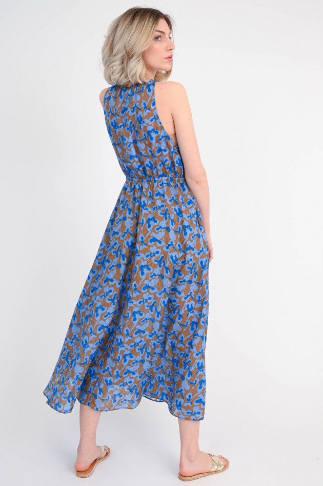 Closed Viskose-Mix Kleid in Blau/Braun