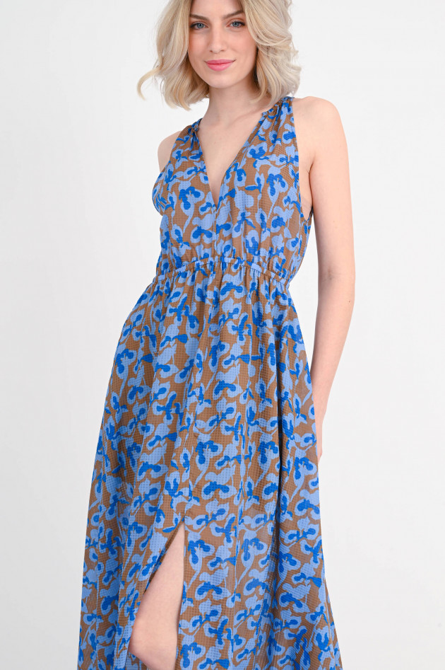 Closed Viskose-Mix Kleid in Blau/Braun